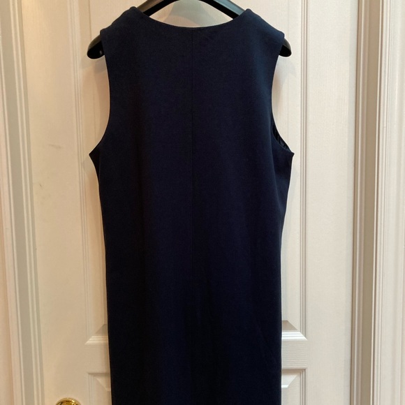Cassis Jersey Sheath in Navy. Size 12. Side zip fully lined. Heavyweight fabric - Picture 5 of 8